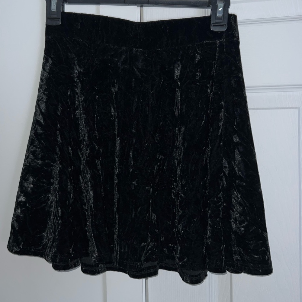Black velvet skirt